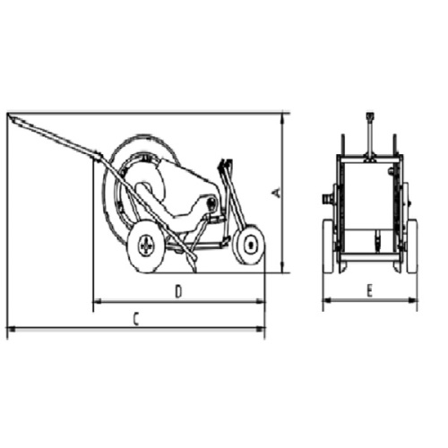 Carefully designed, water and energy saving, manual dragging sprinkler 50-90