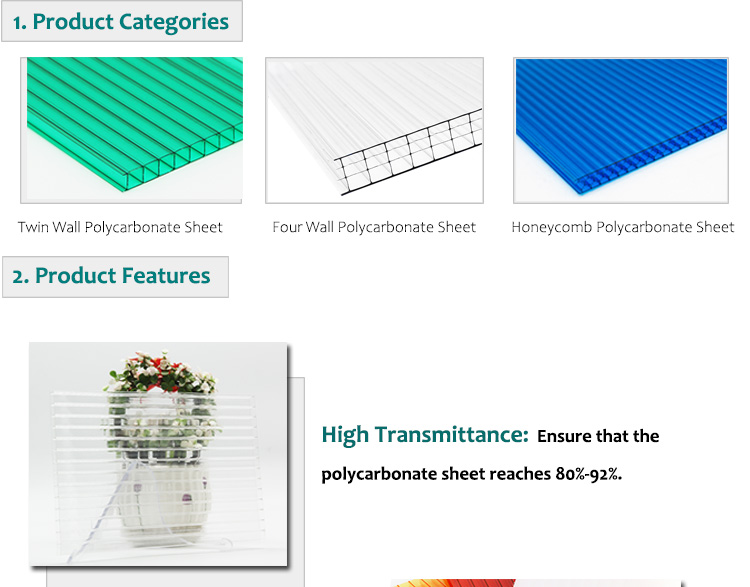 Stable Lightweight 10mm Roof Panel Polycarbonate Hollow Sheet Making For Sale