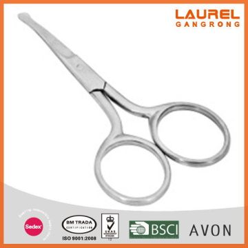 Good quality useful curved easy grip manicure scissors