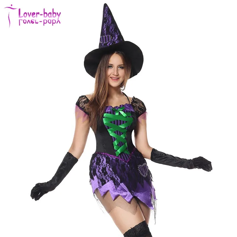 Masquerade Party Cosplay Halloween Witch Dress L1206