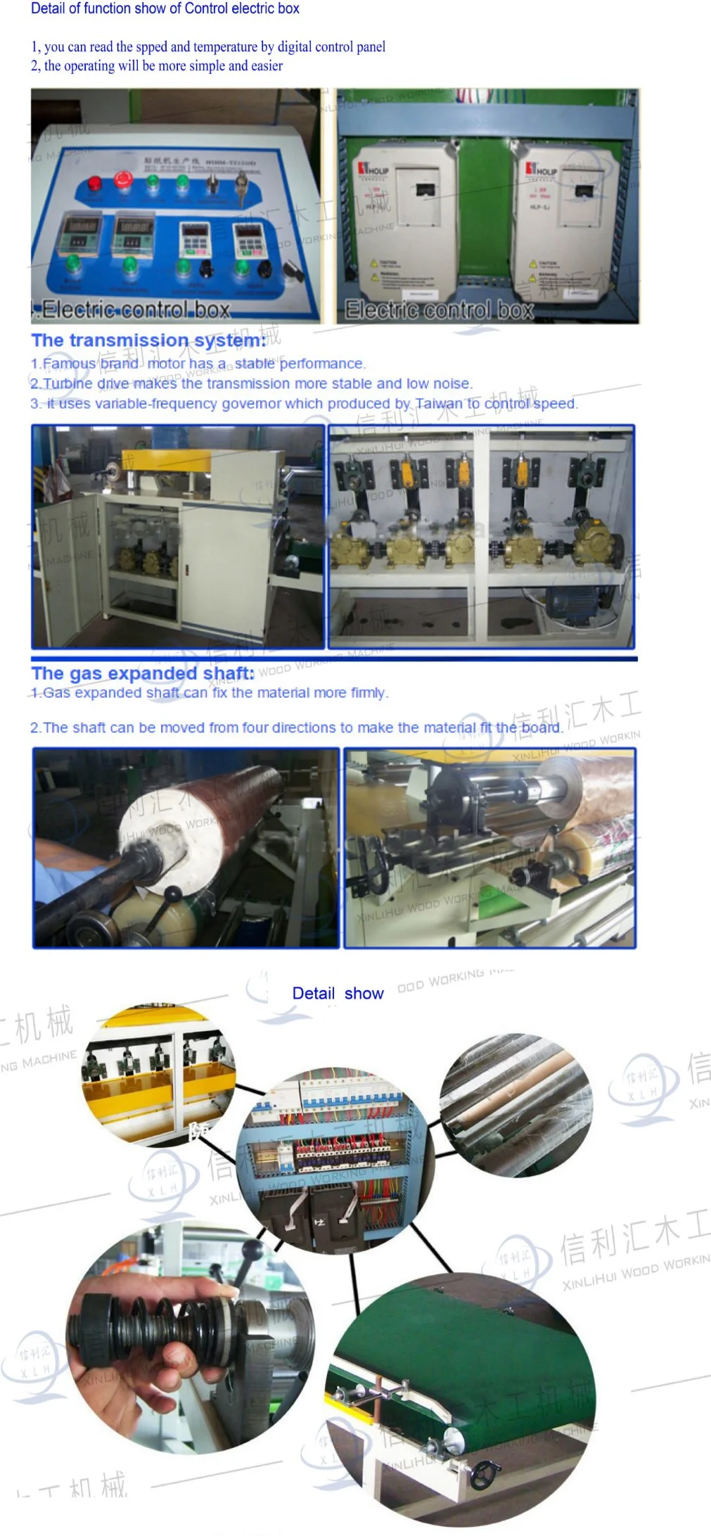 Woodworking Automatic PVC Film / Paper Laminating Line/ Woodworking Laminating Film Machine/ Laminate PU Paper Machine with Frequency Control