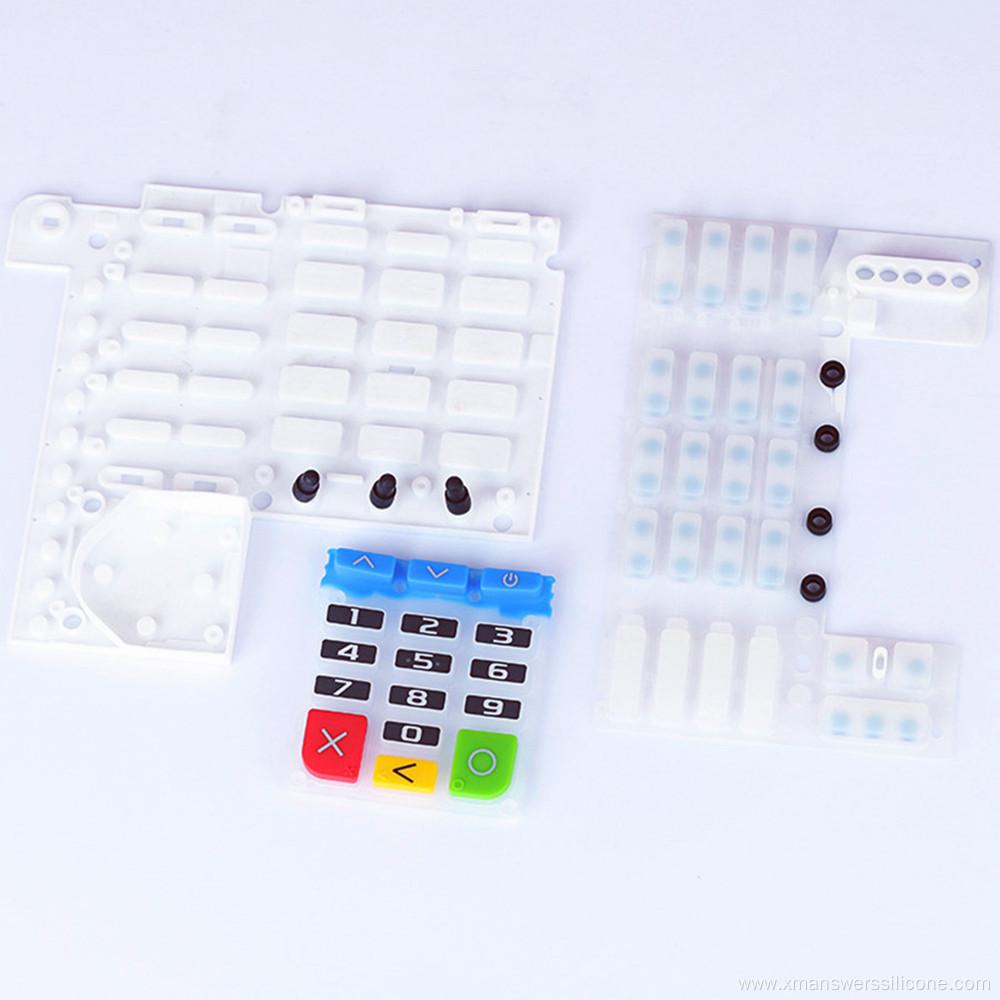 Custom silikscreen printed rubber keypad