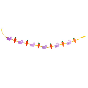 Colourful bunny bunting flags with carrot pattern