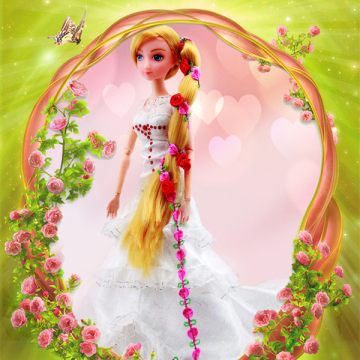 11.5 inch plastic rapunzel doll