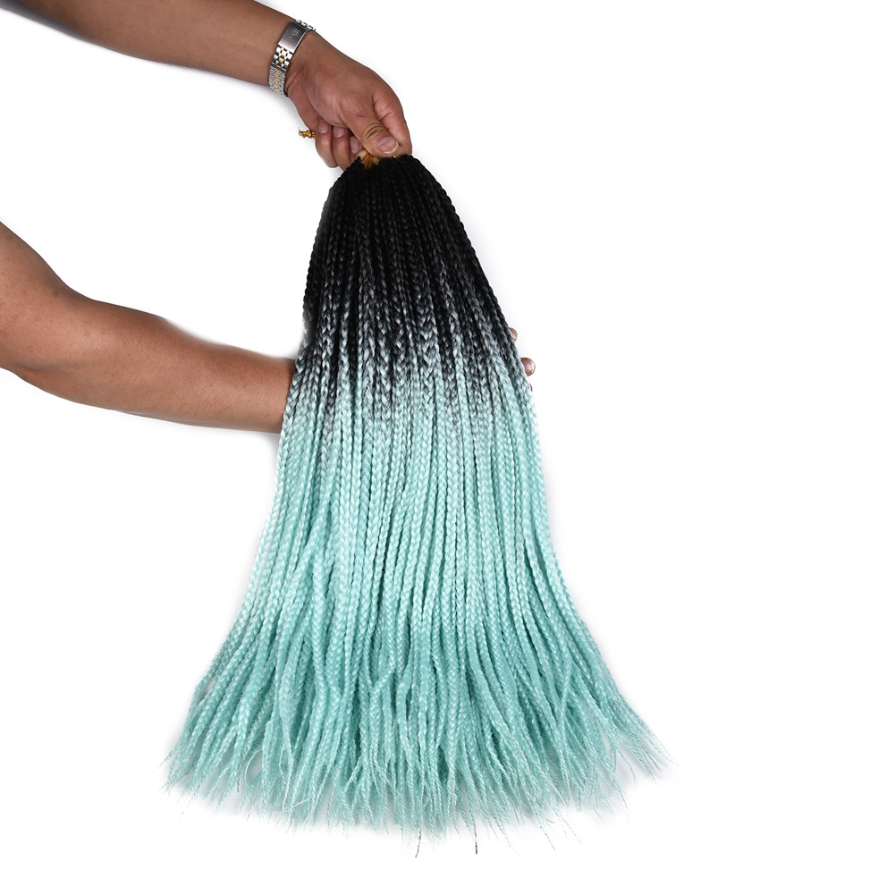 Wholesale High Temperature Fiber Ombre Color 3D Cubic Split Twist 100% Synthetic Crochet Hair Box Braids