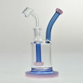 Hög borosilikat Blue Glass Water Pipe Color kan vara Opition Hookah Multi-tube glasvattenrör runt bakvatten