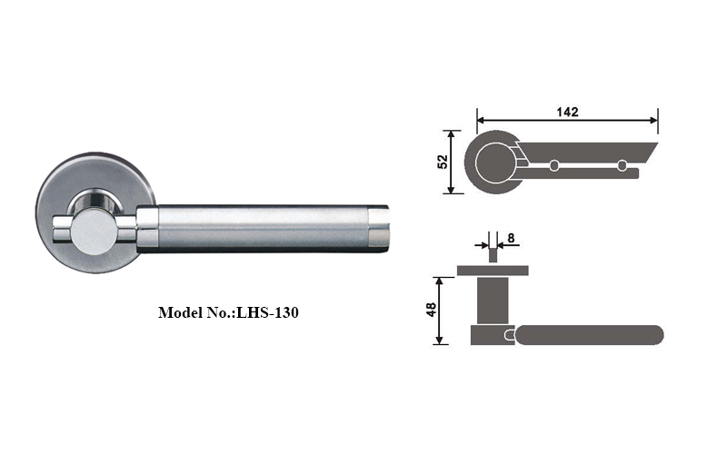 Classic Stainless Steel Door Handles with Rosette