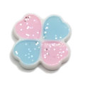 100Pcs 19MM Clover Flower Resin Cabochon For Hair Bow Center Glitter Flat Back Resin Cabochons DIY Jewelry Making Scrapbooking