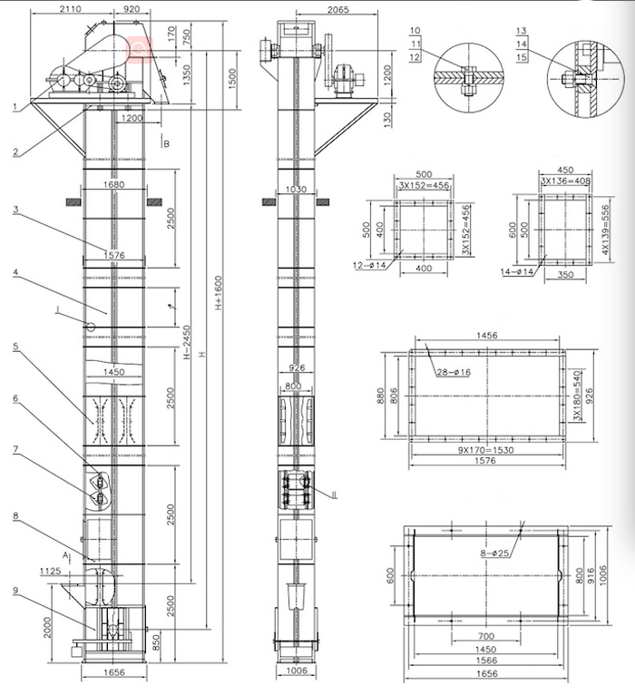 High quality chain conveyor new condition melon seed bucket elevator