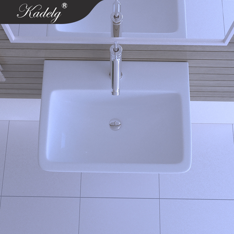 Ceramic Rectangular Wall Mounted Bathroom Sinks