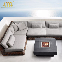 Contemporary Pe Rattan Sleeper Sofa Set for Outdoor Garden Comfort