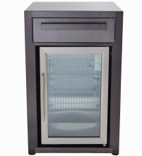 Black Stainless Steel Fridge Cabinet with Simple Design