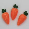 Mini cabochon in resina a forma di carota con retro piatto 100 pezzi / borsa per decorazioni per giocattoli fai-da-te Charms perline Cucina Ornamenti per frigorifero Slime