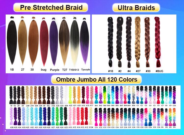 Synthetic Ombre Color Marley Cuban Afro Kinky Curly Twist Hair Crochet Braids Braiding Hair for Faux Locs