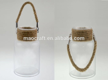 Hemp rope glass lantern