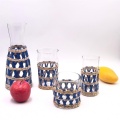 Wickerwork popular drinking glass set