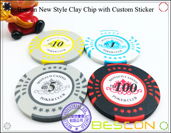 Bescon New Style Clay Chip with Custom Sticker-4