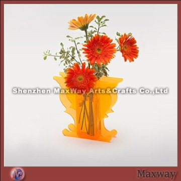 Orange transparent elegant cup-shaped acrylic vase/flower vase