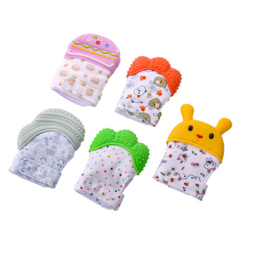 Infants Silicone Teething Glove with Fabric Teether Toys
