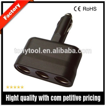 Car Cigarette Lighter Splitter with Triple Power Outlet Sockets