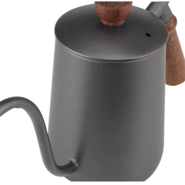 CoffeeShop PaintingBlack Wooden Handle PourOver CoffeeKettle