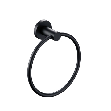 Black bathroom towel ring