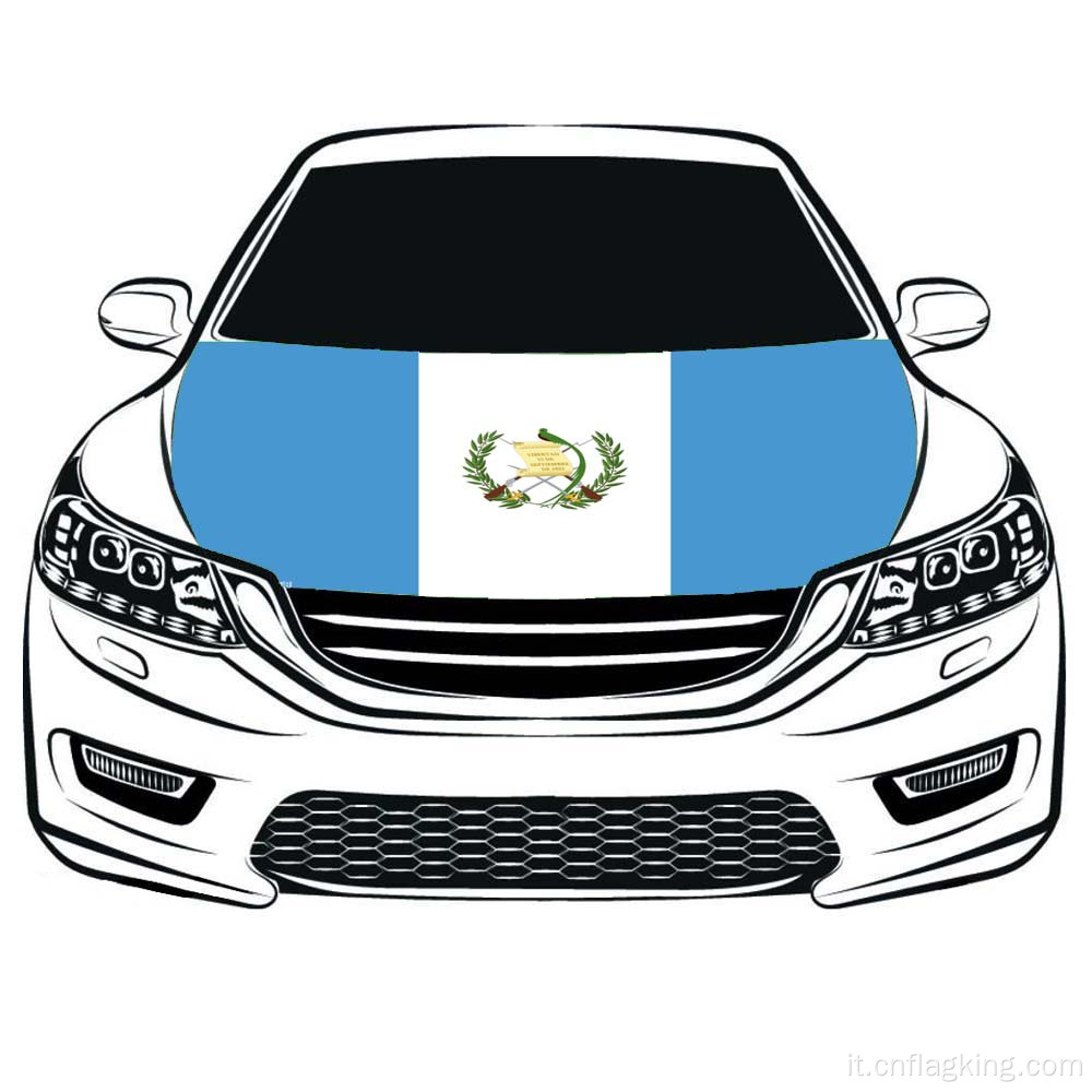 La bandiera del cofano dell&#39;auto con bandiera della Coppa del Mondo del Guatemala