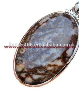 Dashing !! Dendritic Opal & Smoky Silver Pendant, Gemstone Silver Jewelry, Online Silver Jewelry