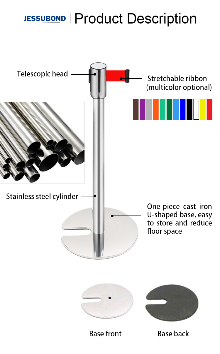 U Type Stainless Steel Queue Made In China Traffic Safety Products Parking Barrier, Amazon Best Seller Traffic Stanchion barrier