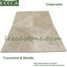 Emperador marble & travertine tile