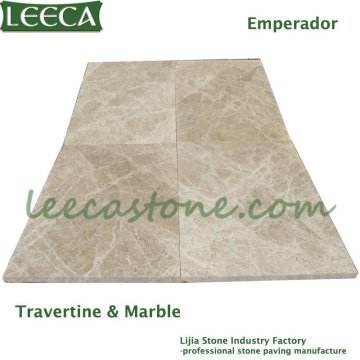 Emperador marble & travertine tile