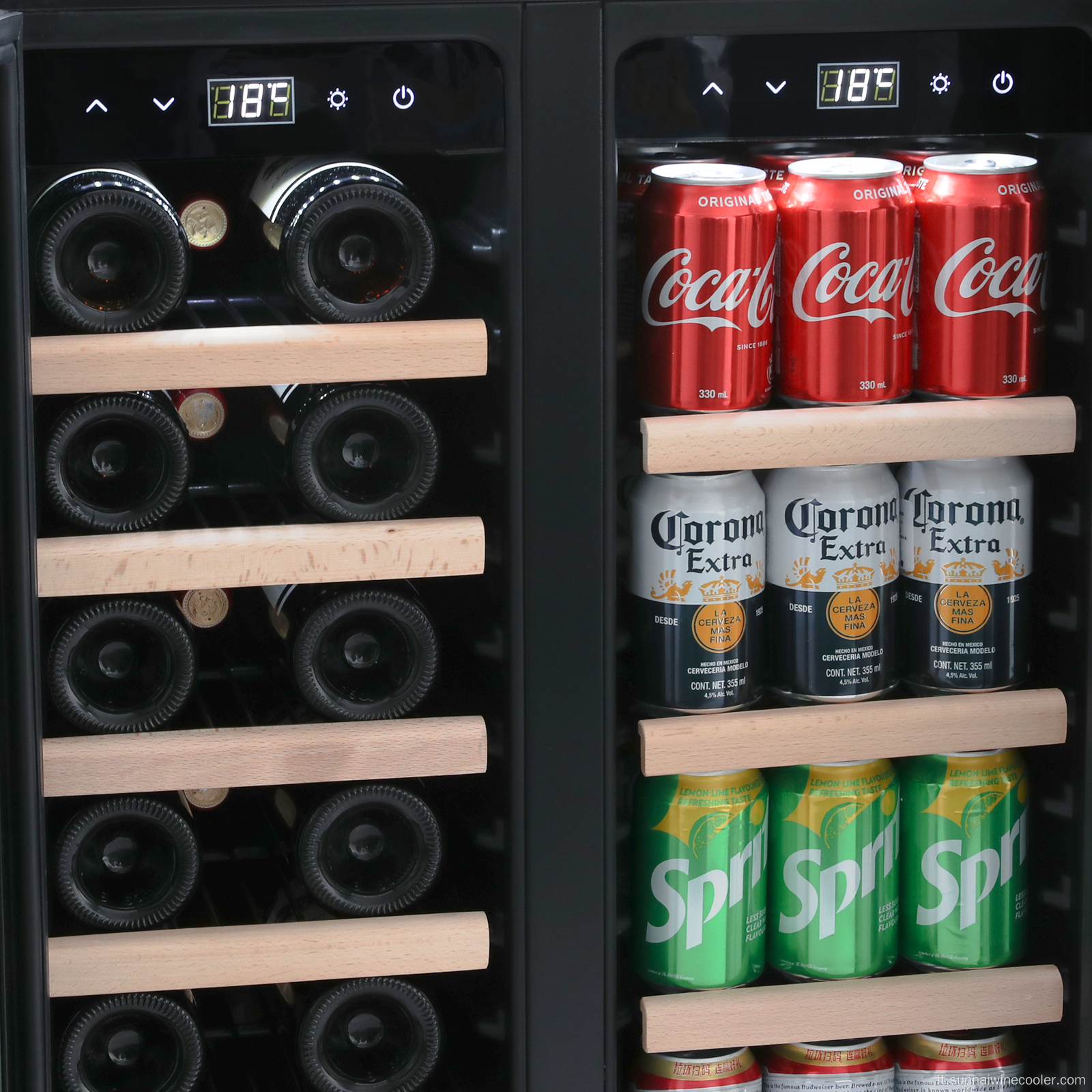 Frigorifero black dual refrigeratore vino freestanding per casa