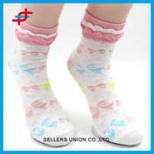 Girl Style Colorful Cute Lace Pattern Tube Socks For Wholesale
