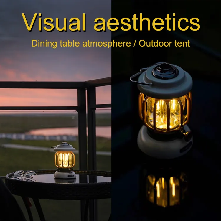 Vintage-Inspired LED Lantern for Camping and Outdoor Safety