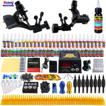 Solong tattoo supply accessories 2 machines 54 inks rotary tattoo machine kits