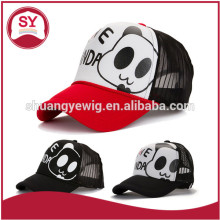 Cartoon printed baseball children cap with mesh on back