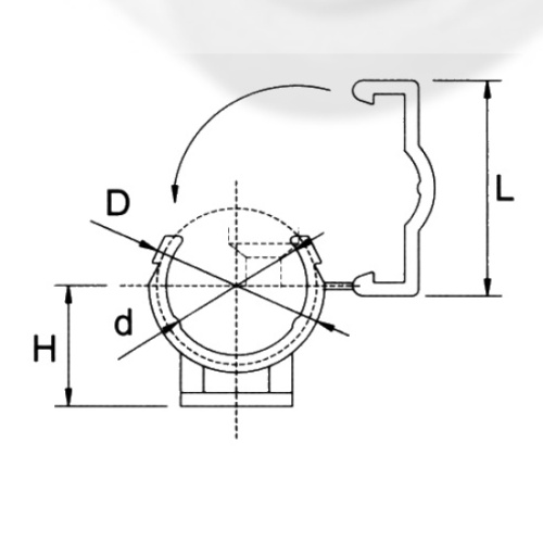 DIN PN16 Air Supply Klip Upvc Warna Kelabu