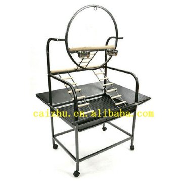 Black Wought Iron Big Parrot Stand