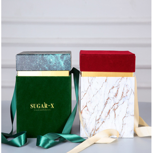 Green Velvet Luxury Candle Box Paper Lid