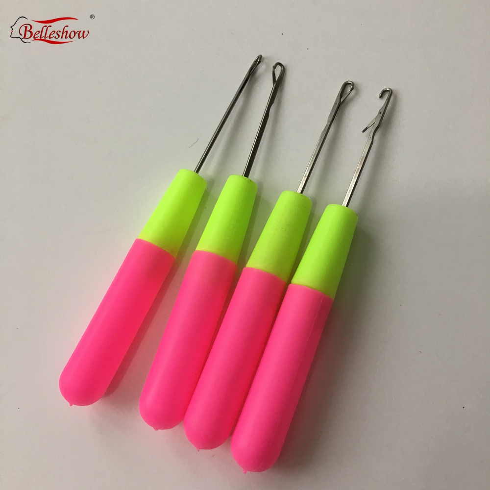Wholesale   Big Plastic Handle Hook Pulling Hook Needle ,Ventilating Wig Needle In Hair Extension Tools 50pc/bag