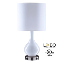 Modern Quality Inn Pure White Table Lamp with USB Outlets for Bedroom and Desk