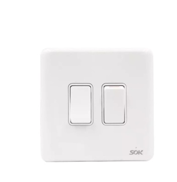 16AX250V 2Gang 2Way Light Switch indoor wall sockets