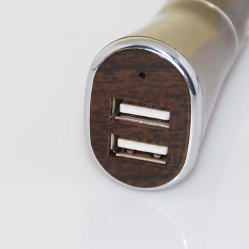 Best Quotation 2in1 Car Mini Chargers Wood with Metal Housing