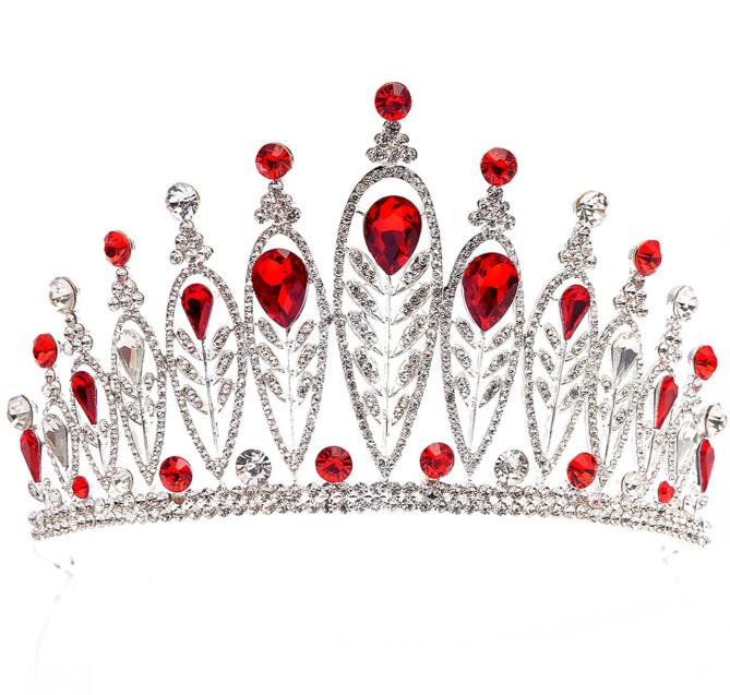 Alloy Big Stone Red Blue Green Pageant Crown