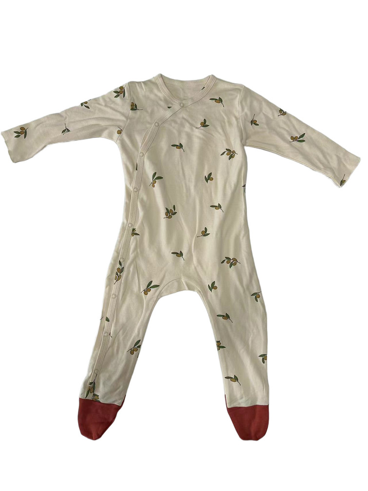 % 95 pamuk% 5 spandeks uzun kollu bebek tulum tarafı açılış 3 95% Cotton 5% Spandex Long Sleeve Baby Jumpsuit side opening 3