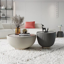 Nordic Luxury Round Granite Flagstone Coffee Table Sets