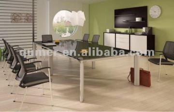 impressive rectangular conference table with glass top