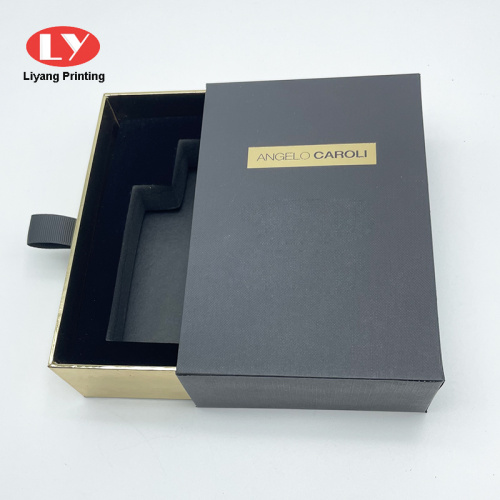 Cassetto di carta texture Logo personalizzato Black Profume Box