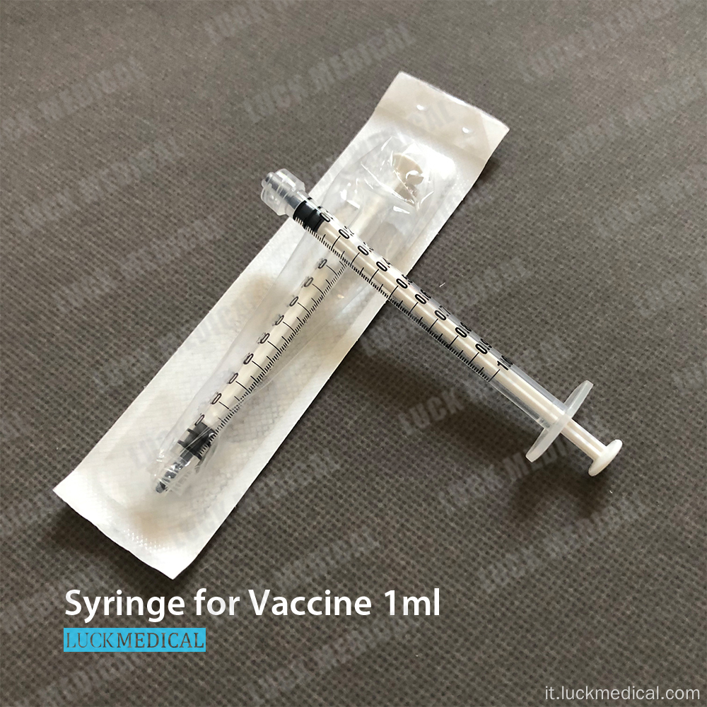 1 ml siringa di vaccinazione senza ago