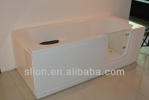 Rectangle walking bathtub with tap